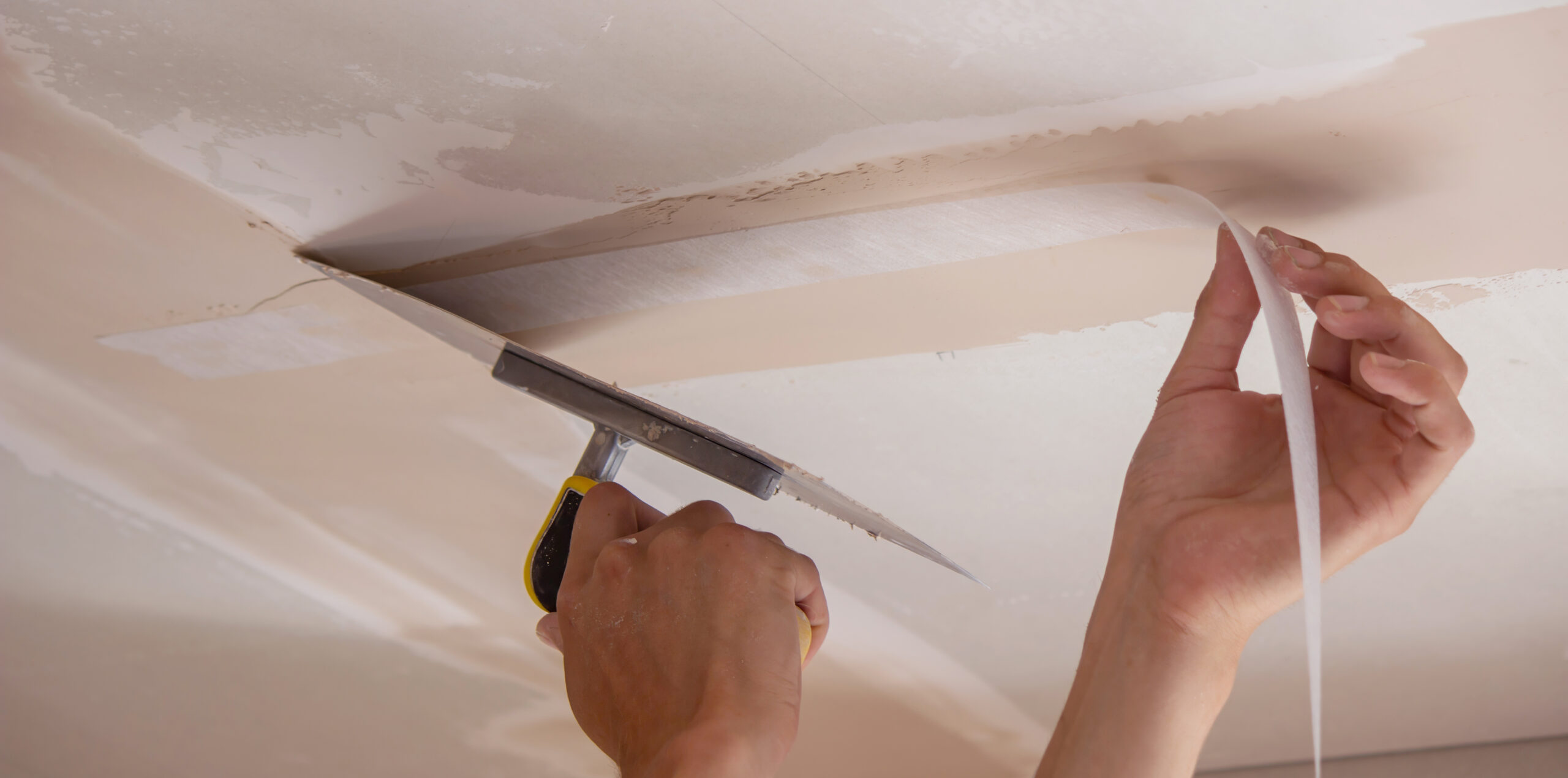 Drywall ceiling crack repair