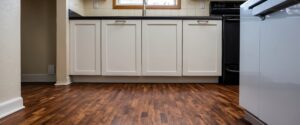 Hardwood Floor and White Cabinet Kitchen Ideas